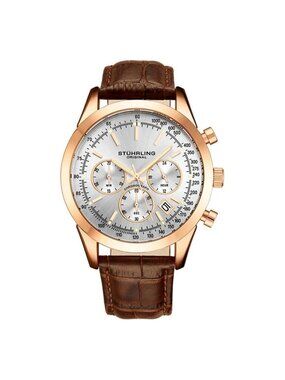 NWT Stuhrling Original Monaco Quartz Silver Dial Men's Watch